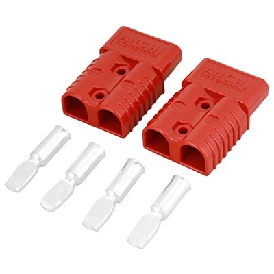 Afbeelding van 2 stuks 175A 600V Batterij Snelkoppeling Lier Connector Cover Rood met 4 accessoires