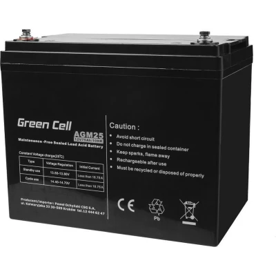 Afbeelding van Green Cell 12V 75Ah VRLA AGM accu met B4 Terminal