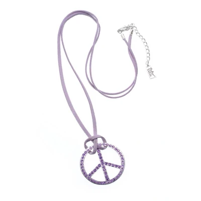 Afbeelding van Behave Lange ketting, hanger, metaal, peace teken, 75 cm lengte