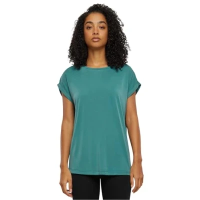 Afbeelding van Urban Classics Extended Shoulder Tshirt basic, Dames, Maat: 3XL, Paleleaf