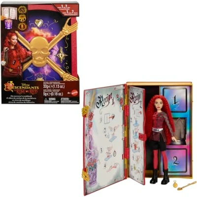 Afbeelding van Mattel Disney Descendants: The Rise of Red, dochter van de Hartenkoningin, pop en speelset, het Tovenaarskookboek, mix voor slijm verrassingen, HWH95
