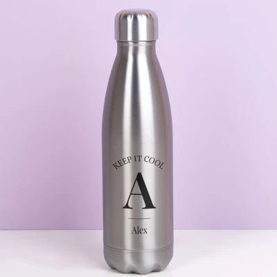 Afbeelding van Gepersonaliseerde Thermosfles Keep It Cool Zilver van Ditverzinjeniet
