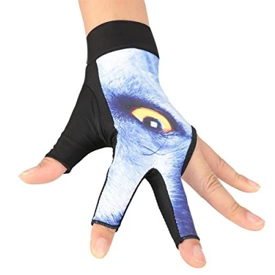 Afbeelding van Tbest Biljarthandschoen Links Voor Snooker 3 Vingers Linkerhand Pool Accessoire Mannen Vrouwen Volwassenen (L Blauw)