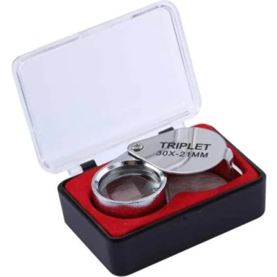 Afbeelding van *** 1x Juweliersloep Zilver 30x21MM Zakformaat Juweliers Vergrootglas Loep van Heble®