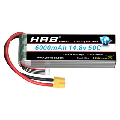 Afbeelding van HRB 14.8V 6000mAh 4S Lipo Batterijpak 50C met XT60 Stekker voor RC Vliegtuig, Helikopter, Auto, Vrachtwagen, Boot