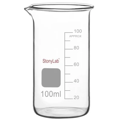 Afbeelding van stonylab Glasbeker, 1 Pack Borosilicaatglas Maatbeker met Schenktuit Labbeker, 100 ml