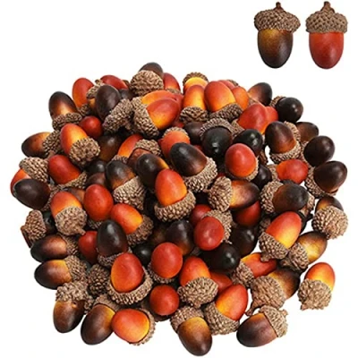 Afbeelding van 100 Stuks Mini Kunstmatige Eikels, Eikels met Natuurlijke Eikeldop, 2 Kleuren Simulatie Eikel, Ambachten, Bruiloften, Woondecoratie