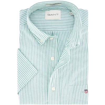 Afbeelding van Gant casual overhemd korte mouw groen