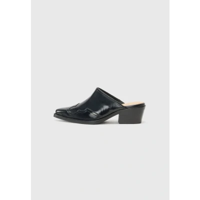 Afbeelding van Tommy Hilfiger Western Abrasivato Muiltjes met hak, Dames, Maat: 38, Black Leer