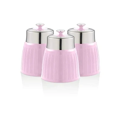 Afbeelding van SWAN SWKA1024PN Retro Set van 3 Canisters, Roze
