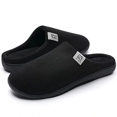 Afbeelding van Slippers Heren Dames pantoffels Winter Warm Traagschuim Huisschoenen Indoor Outdoor voor men en vrouwen (zwart, 42/43 EU)