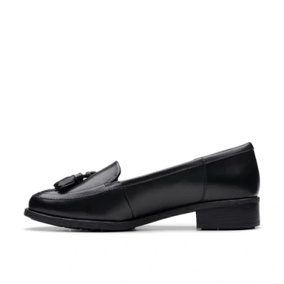 Afbeelding van Clarks Premium Havisham Edge Loafer voor dames, Zwart leer, 6.5 UK, leder, 39.5 EU