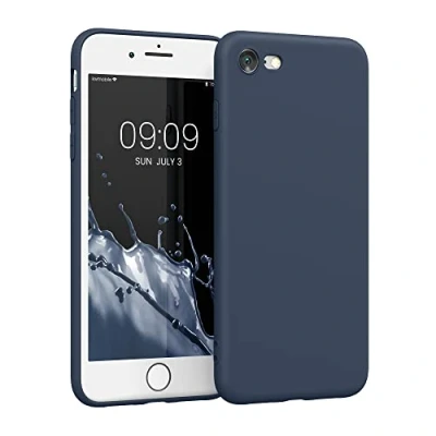 Afbeelding van kwmobile telefoonhoesje compatibel met Apple iPhone SE (2022) / (2020) 8 7 hoesje Case voor smartphone Van TPU In mat donkerblauw