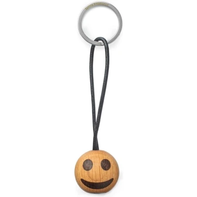 Afbeelding van Spring Copenhagen sleutelhanger D3cm &#039;smiley&#039; FSC oak