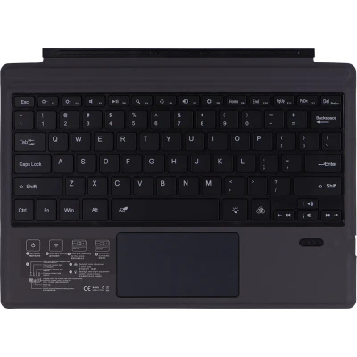 Afbeelding van Bluetooth toetsenbord geschikt voor Microsoft Surface Pro 3/4/5/6/7 QWERTY Cover Met touchpad en verlichting Zwart