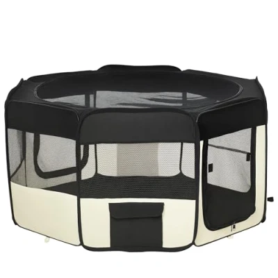 Afbeelding van PawHut Puppy uitloop ren buitenverblijf dierenbox box puppyhek ?120 x 58 h cm D1 0164