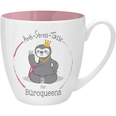 Afbeelding van Gruss &amp; Co 45488 Anti stress mok voor kantoorqueens, 45 cl, cadeau, New Bone China, roze, 9,5 cm, 1 stuk (1 stuks)