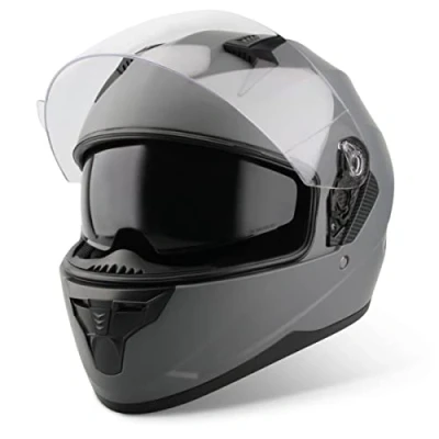 Afbeelding van VINZ Kennet ECE 22.06 Integraalhelm met Zonnevizier / Motorhelm Scooter helm Brommerhelm Titanium