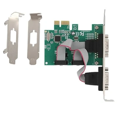 Afbeelding van 2 poorts low profile seriële uitbreidingskaart, standaard RS 232 poort, PCI Express naar industriële DB9 RS232 COM poortadapter