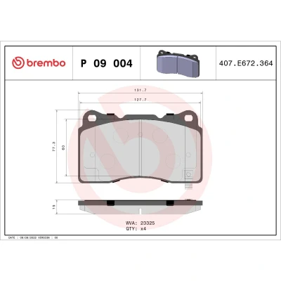Afbeelding van Brembo Remblokset P 09 004