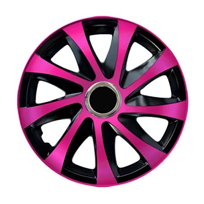 Afbeelding van NRM DRIFT Extra wieldoppen 15&quot; Set van 4 stuks Roze / Zwart