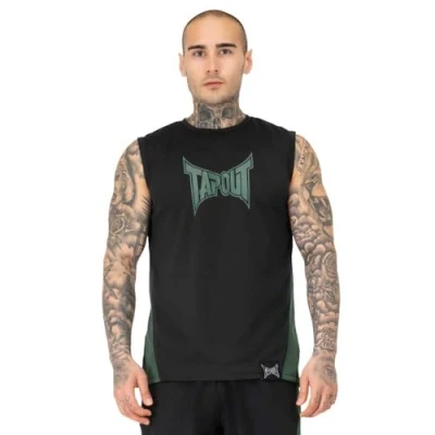 Afbeelding van Tapout ÄRMELLOSES Normale Passform TANK Top, Heren, Maat: XL, Black green