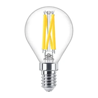 Afbeelding van Philips LED kogellamp Warmwit licht E14 40 W Transparant Dimbaar Energiezuinige verlichting Filament lamp