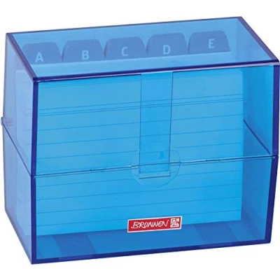 Afbeelding van Brunnen 102057033 indexkast, 12 x 9,5 6,5 cm (voor A7 indexkaarten), polystyreen, azuur, kleurcode