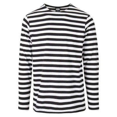 Afbeelding van Urban Classics Stripe LS Longsleeve, Heren, Maat: Large, White/black