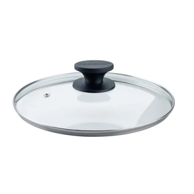 Afbeelding van Fackelmann Pannenglasdeksel 24 cm, hittebestendig, bakelieten handvat, Shadow Black universeel pannendeksel, ideaal voor elk huishouden