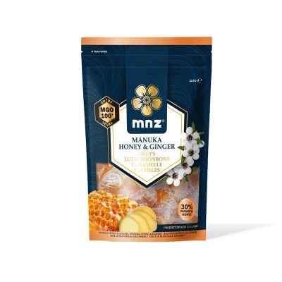 Afbeelding van Manuka New Zealand Honing MGO 100+ pastilles gember 120 g