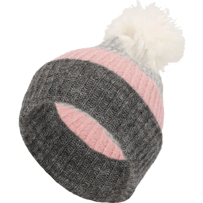 Afbeelding van Meisjes Muts Roze Grijs met Pompon