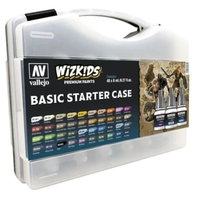 Afbeelding van Vallejo Basic Starters Case Wizkids Premium Paints 40 kleuren 8ml 80260