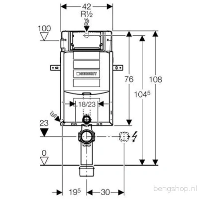 Afbeelding van Geberit Kombifix Sigma wc element H108/D12 cm met isolatieset