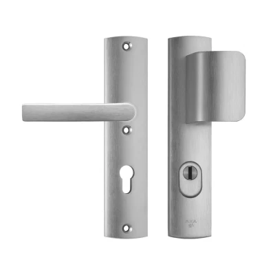 Afbeelding van Veiligheidsbeslag met duwer AXA Curve Plus 72 mm (Kerntrekbeveiliging, Aluminium)