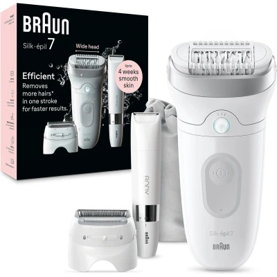 Afbeelding van Braun Silk·épil 7 Epilator voor Eenvoudige Ontharing Langdurig Gladde Huid 441 Wit/Zilver
