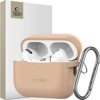 Afbeelding van TECH PROTECT SILICONEN HAAK APPLE AIRPODS PRO 1 / 2 CAFFE LATTE