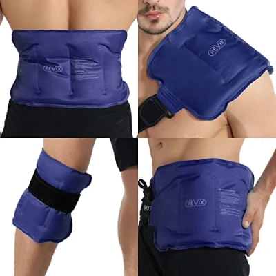 Afbeelding van REVIX Herbruikbare ijspak voor verwondingen en pijnverlichting (16 &quot;X9&quot;) Freeze Gel &amp; Zachte Pluche Voering Ice Wrap Schouder, Rug, Heup, Arm Knie, Koude Kompres Therapie Zwelling