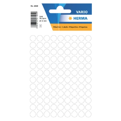 Afbeelding van HERMA Etiket 1840 rond 8mm wit 540stuks