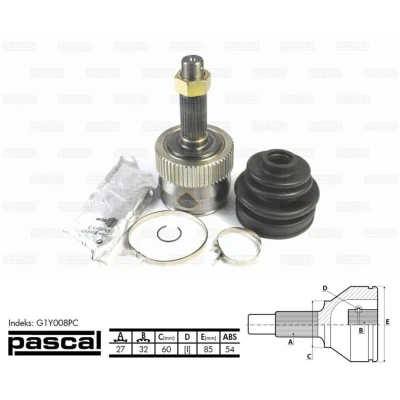 Afbeelding van Homokineet reparatie set, aandrijfas PASCAL G1Y008PC
