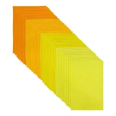 Afbeelding van Jtnohx Knutselvilt, 20 x 30 cm, vilt om te knutselen, 4 kleuren, 40 stuks, gekleurde viltvellen voor doe het zelf decoraties en feestprojecten (gele serie)