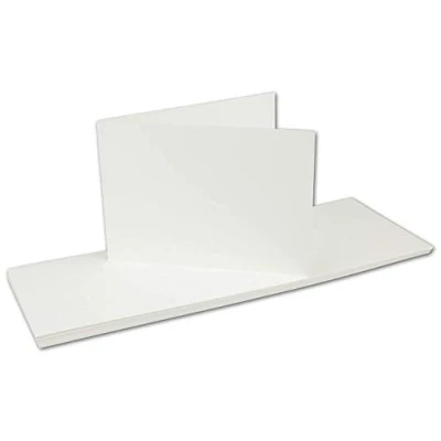 Afbeelding van FarbenFroh door Gustav Neuser®, 50 x vouwkaarten, DIN A6, lange dubbele kaarten, natuurlijk wit, 10,5 14,8 cm, blanco, dwars kleur natuurwit
