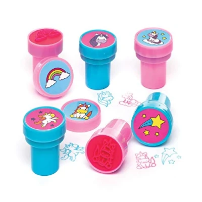 Afbeelding van Baker Ross AR386 Zelfkleurende stempel Einhorn voor kinderen het versieren van knutselprojecten (10 stuks), 22 mm, Meerkleurig
