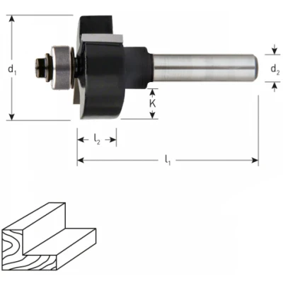 Afbeelding van Rotec HM Sponningfrees S=8,0 D=31,7 met geleidelager 2701032