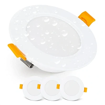 Afbeelding van IP54 LED Module Downlights Badkamerverlichting 500 Lumen 3000K Warm Wit Waterbestendig Ultra platte Emos Exclusive voor in de Badkamer, Wit, 3 pack