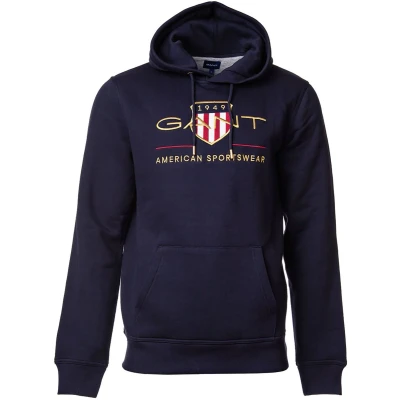 Afbeelding van GANT Archive Shield Hoodie, Heren, Maat: Small, Evening blue