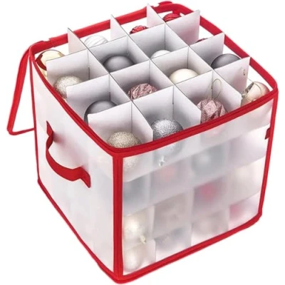 Afbeelding van Haitan Kerst Ornament Opbergdoos, Kerstbal Organisator, Bauble Verwijderbare verdelers, Opvouwbare Ornamenten En Decoraties Container, Plastic Opbergzak Doos Kerstmis