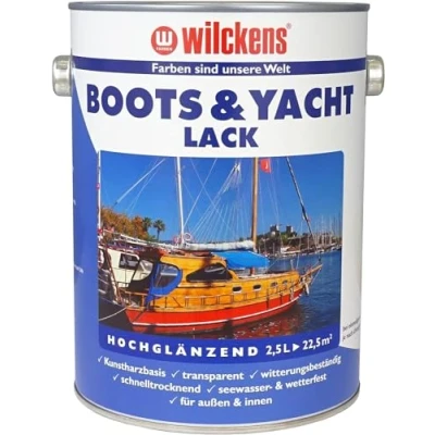 Afbeelding van Boots &amp; jachtlak 2 x 2,5 L heldere bootlak boot jacht lak hoogglans blanke kunsthars kleurloos speciale houtlak houtbescherming