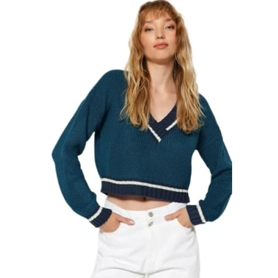 Afbeelding van Trendyol Ecru Crop College Thema Gebreide Trui Twoaw22Kz1492