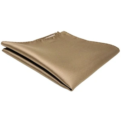 Afbeelding van TigerTie Designer pochet in effen kleur kavalierdoek Pochette steekdoek afmeting 30 x cm, bruin, goudbruin,